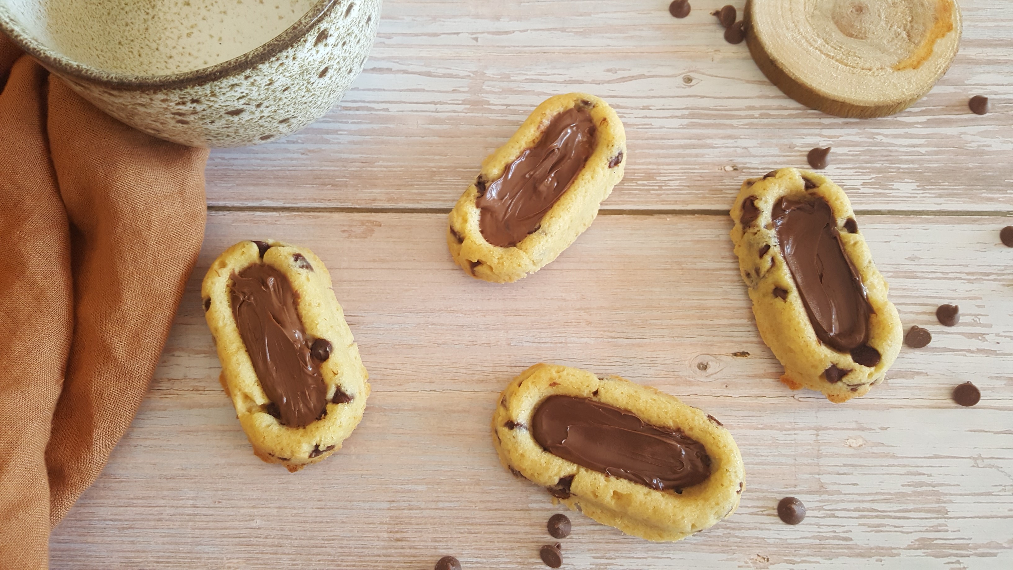 Cookies fourrés à la pâte à tartiner