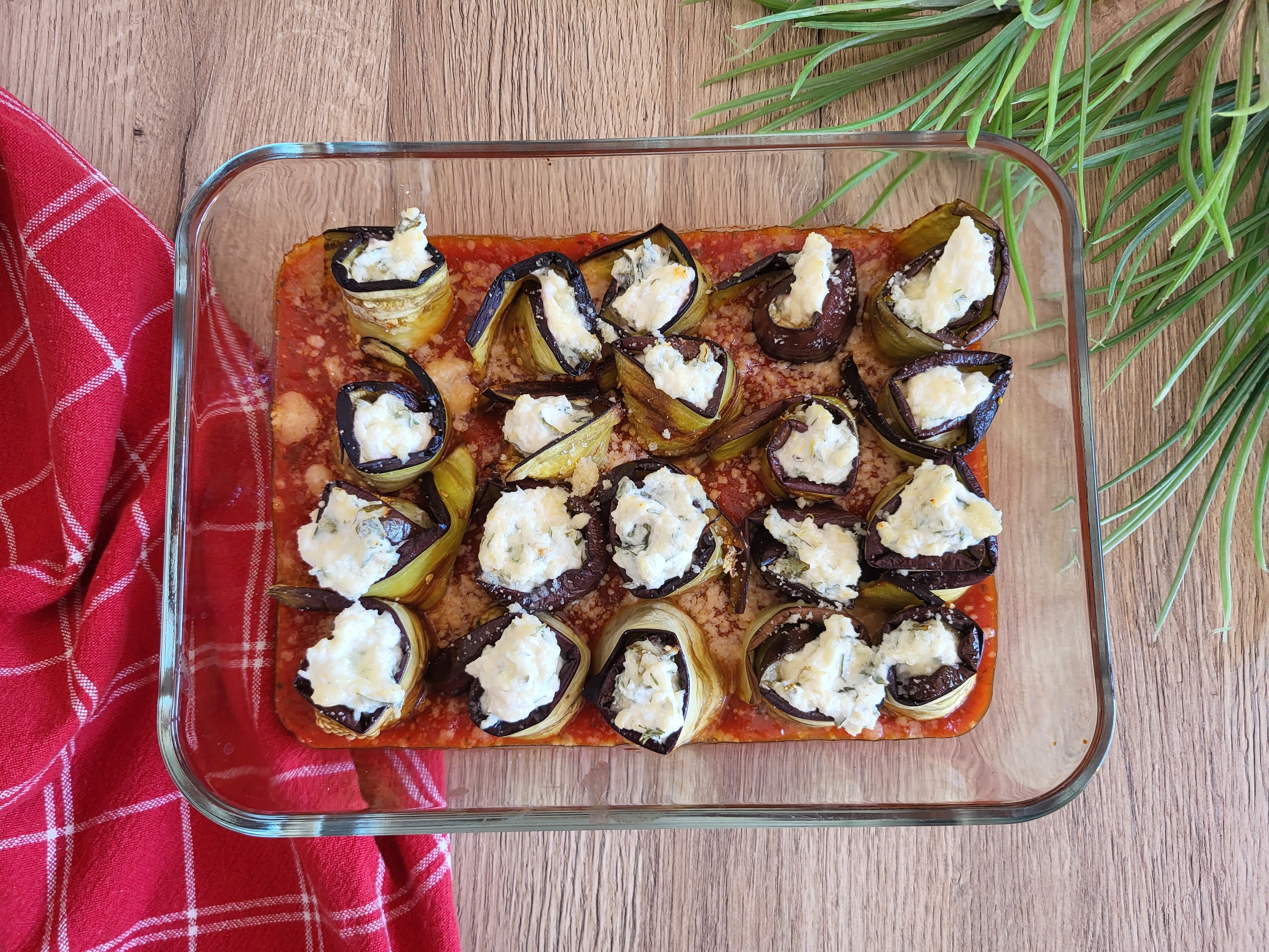 Involtini aubergines & ricotta aux herbes