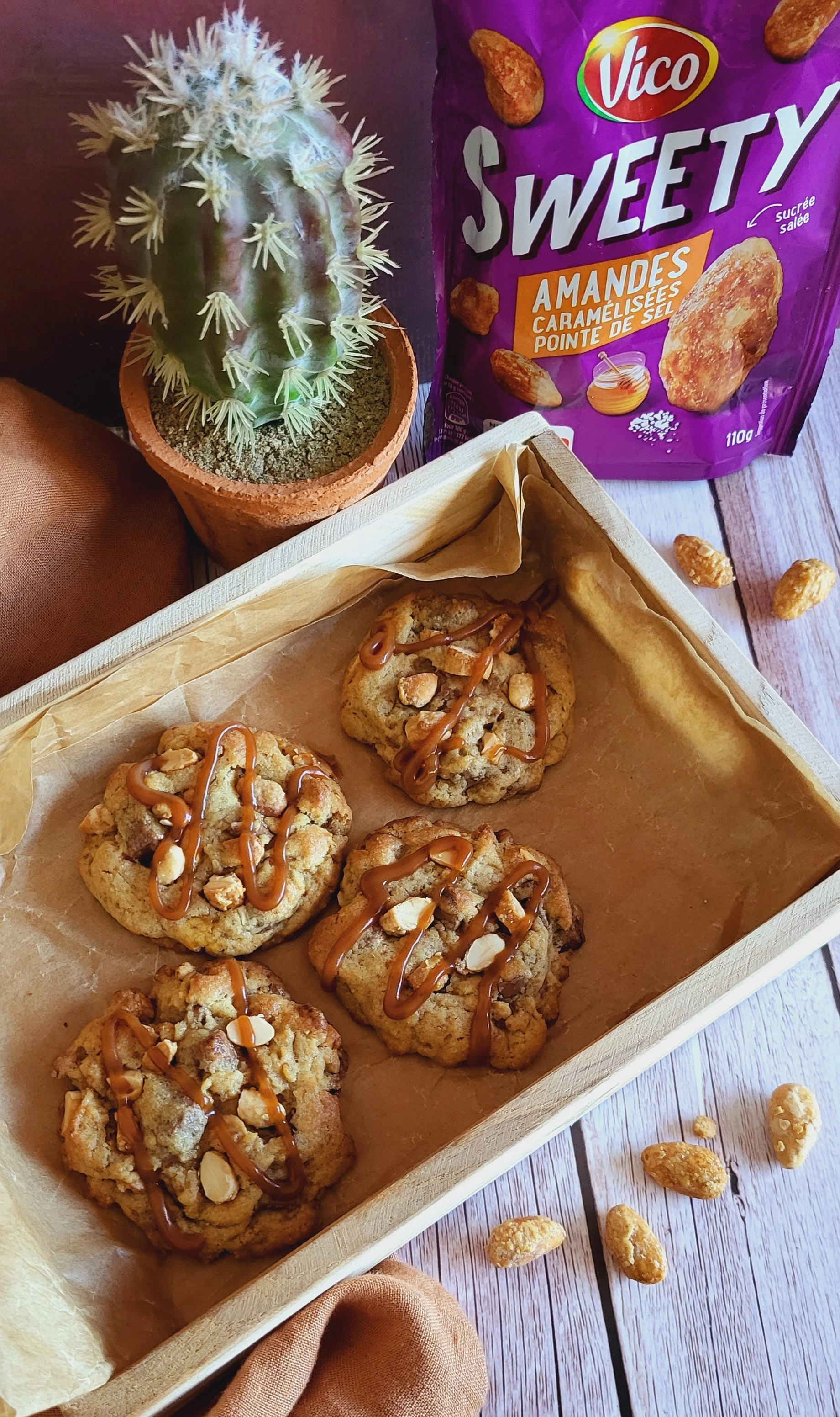 Cookies amandes caramélisées et chocolat