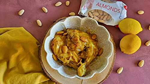 Tajine de poulet aux amandes et citron confit