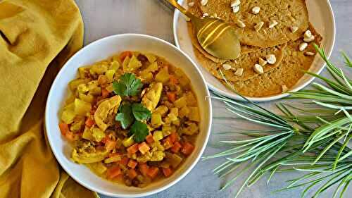 Tajine poulet et crêpes mille trous