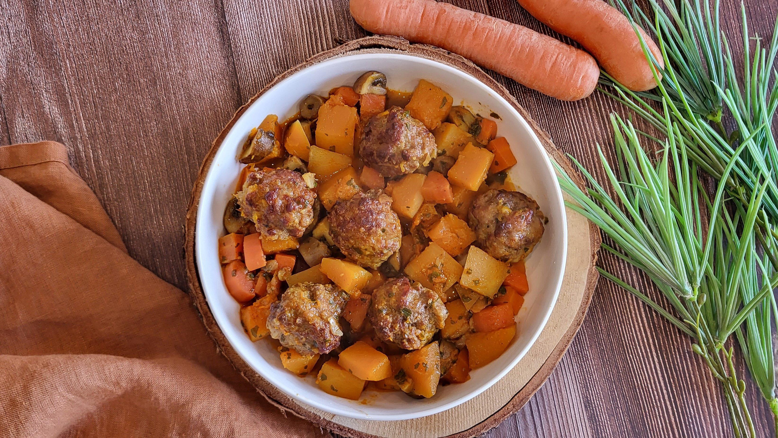 Couscous hivernal aux boulettes de viande