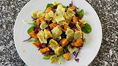 Salade hivernale aux ravioles poêlées