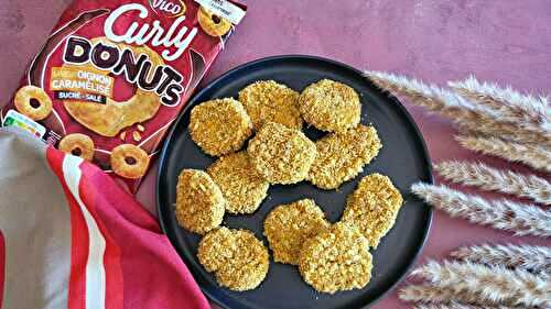 Nuggets végétariens croustillants au Curly Donuts oignons caramélisés