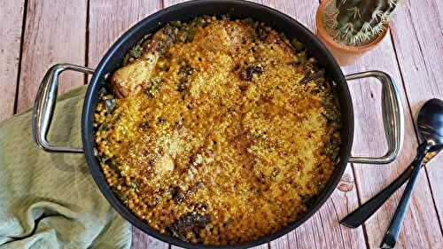 Poulet au poivrons et pâtes perles