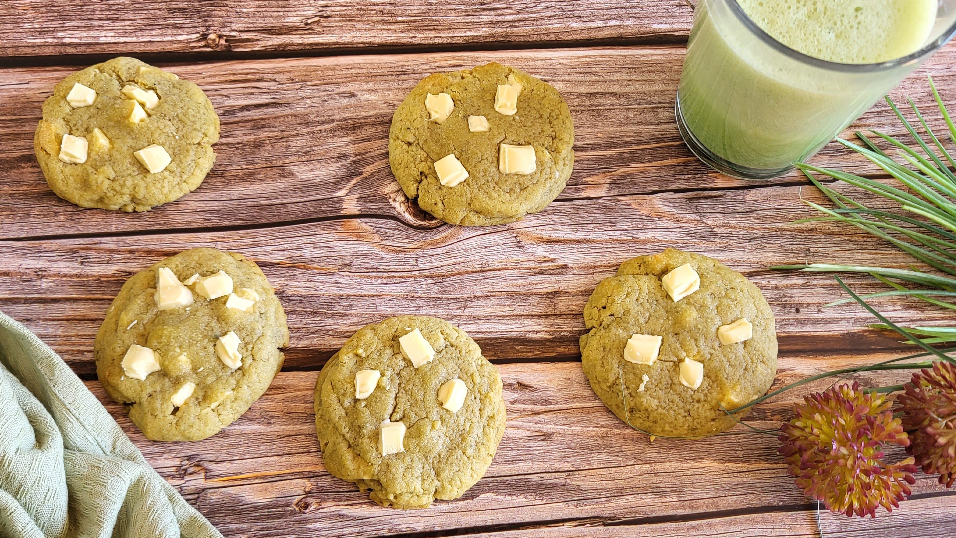 Cookies matcha et chocolat blanc