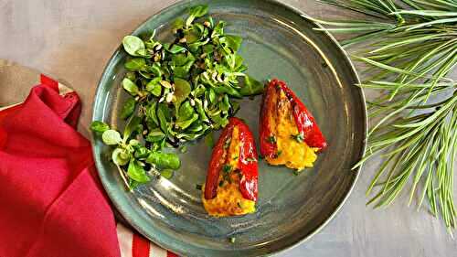 Poivrons rouges pointus farcis de polenta de Yotam Ottolenghi