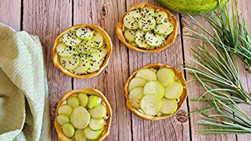 Tartelettes au concombre, thon et fromage frais