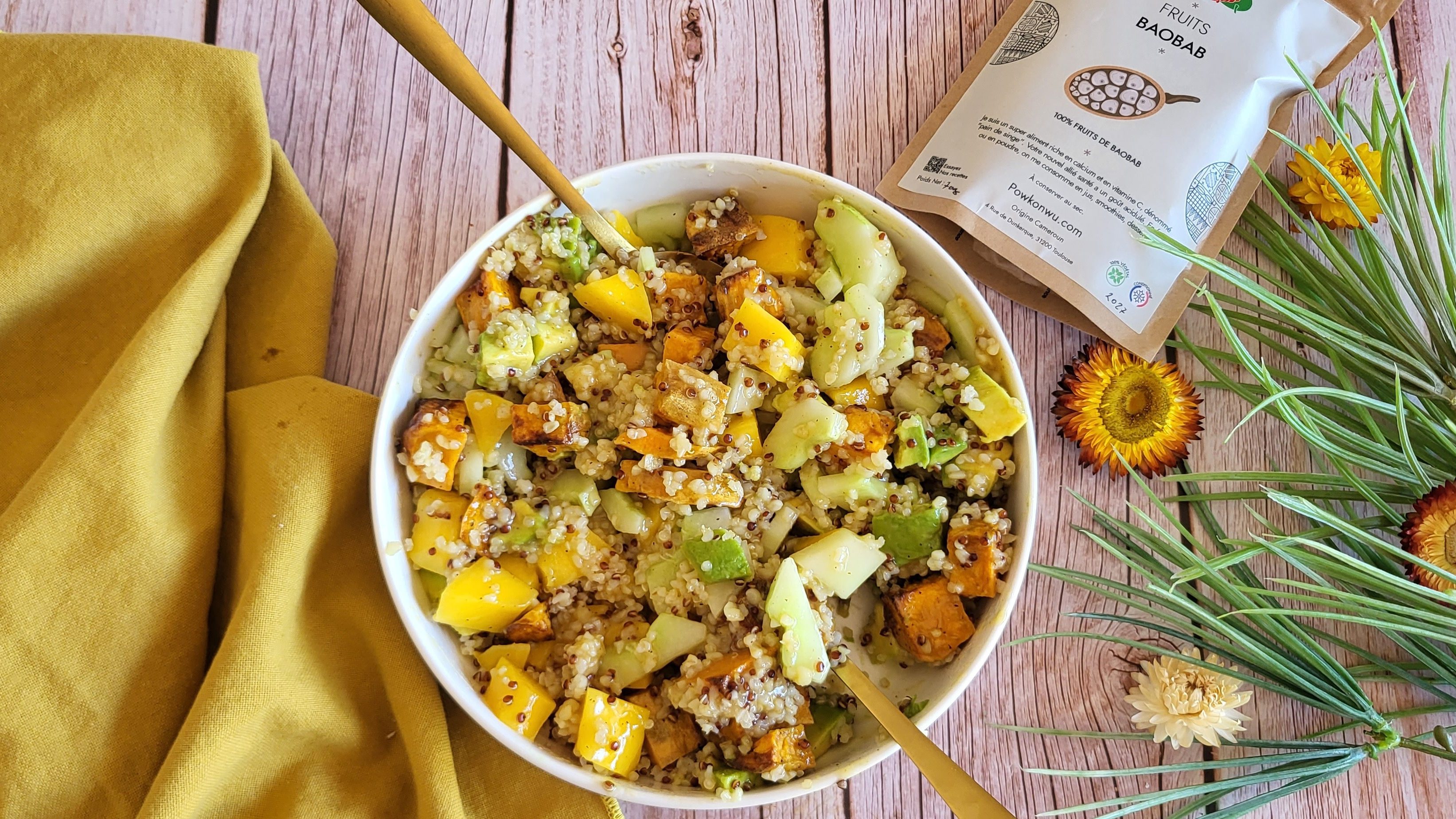 Salade fraîche croquante & vinaigrette au baobab