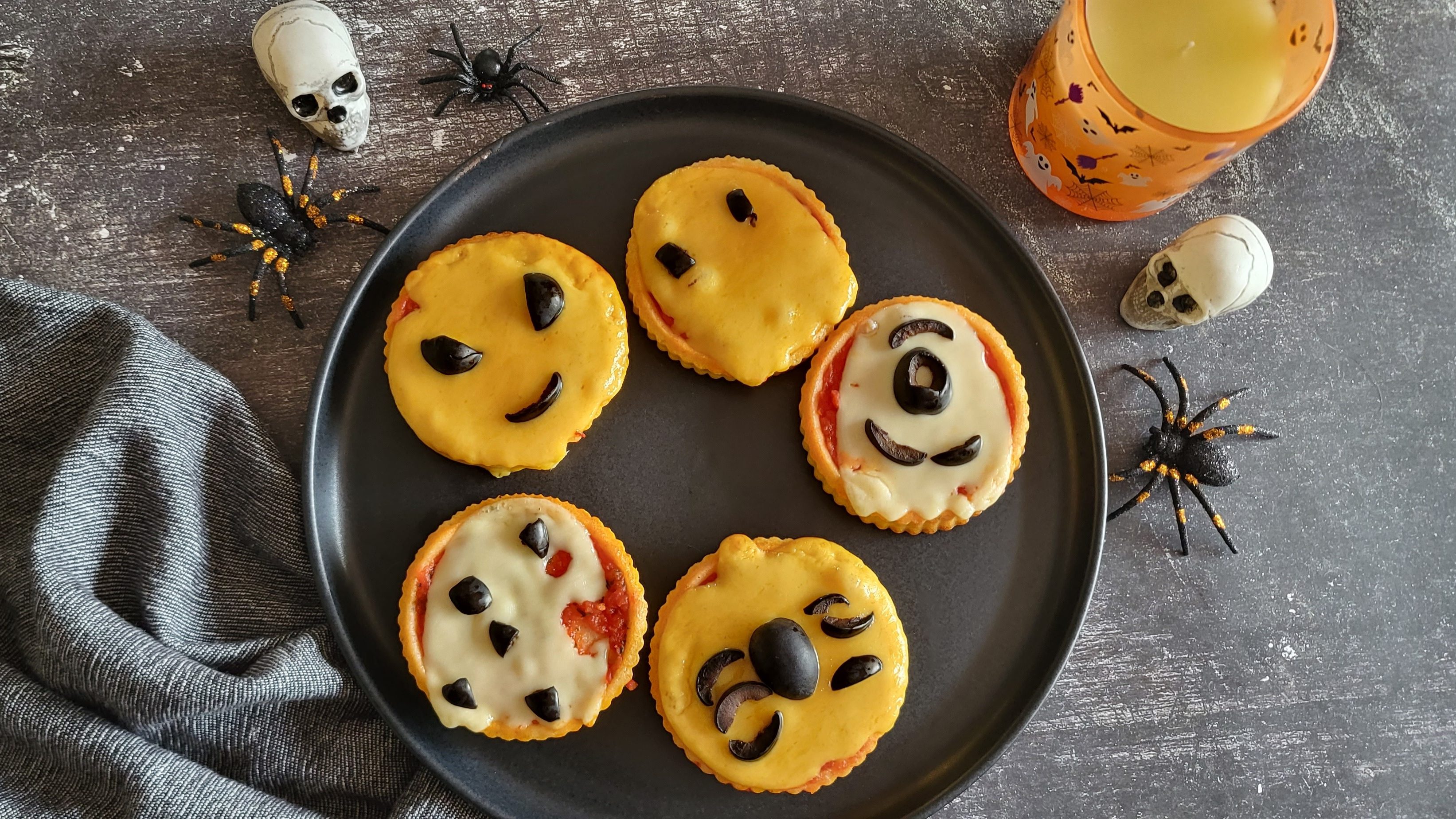 Tartelettes façon pizza halloween