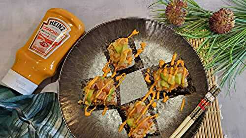 Cup de riz croustillant saumon avocat