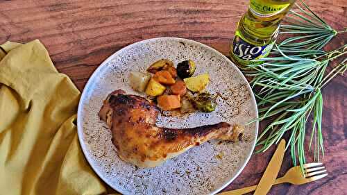 Cuisses de poulet rôties & légumes d’hiver au four
