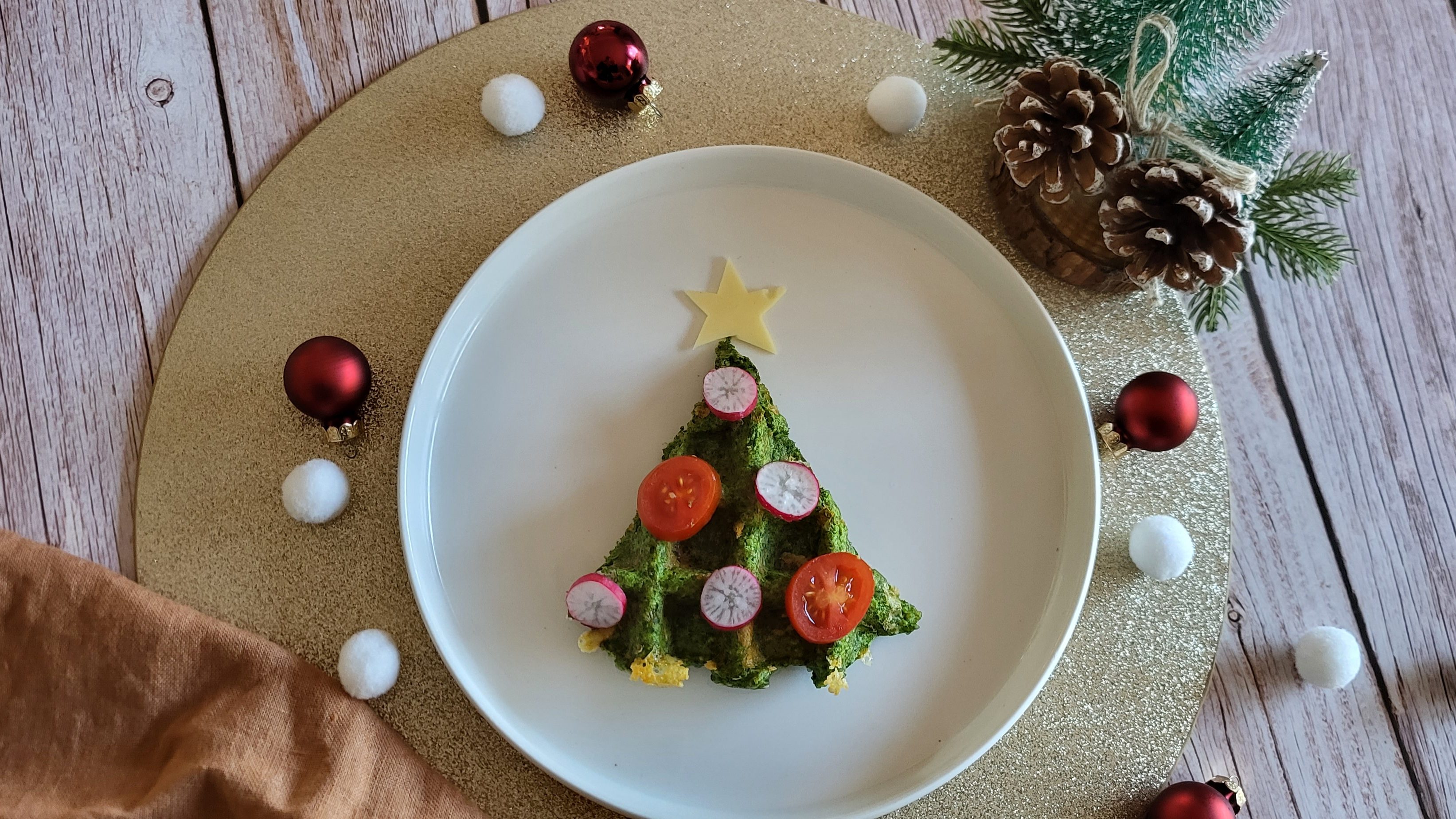 Gaufres épinards en forme de sapin