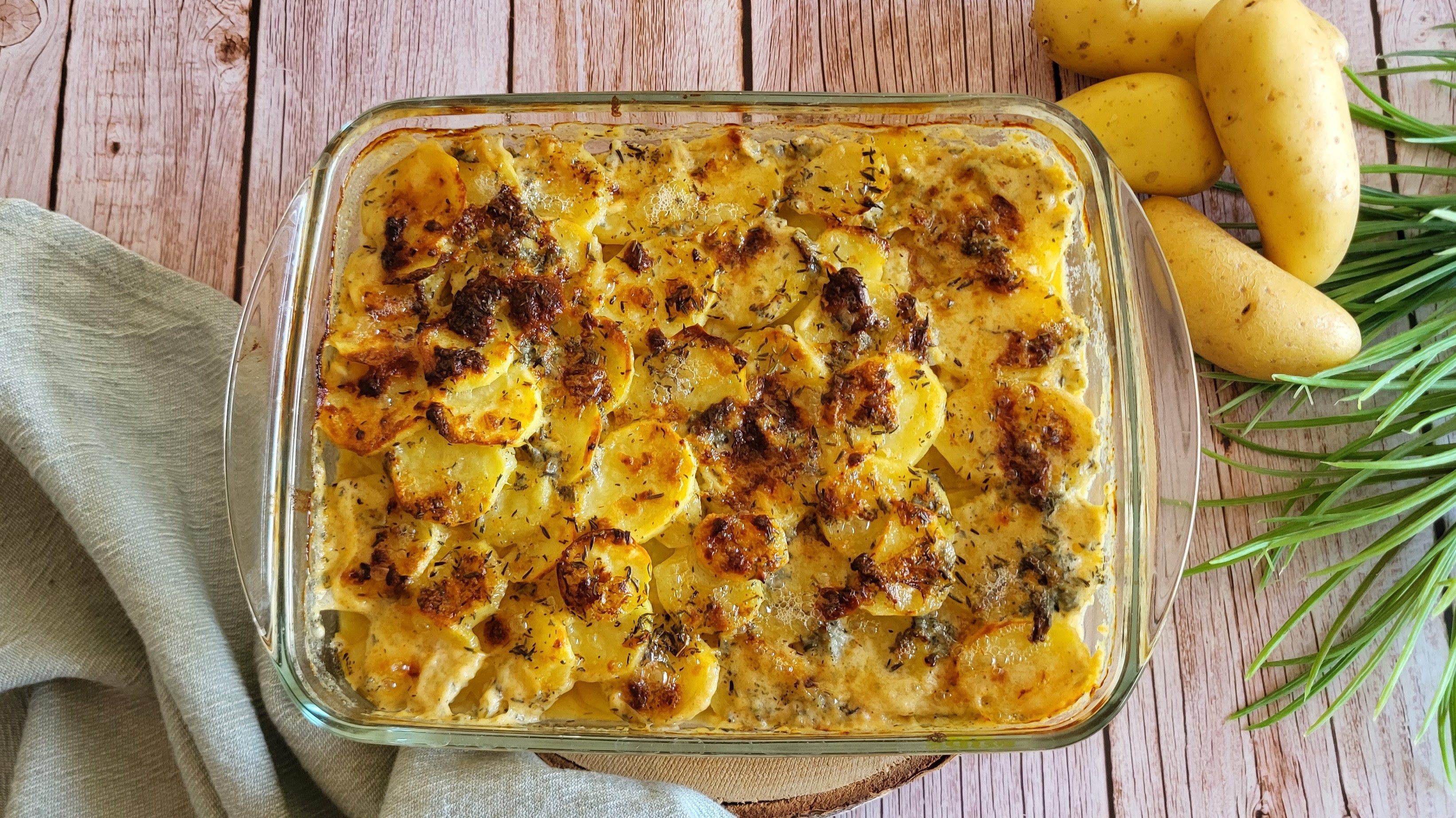 Gratin de pommes de terre au gorgonzola et parmesan