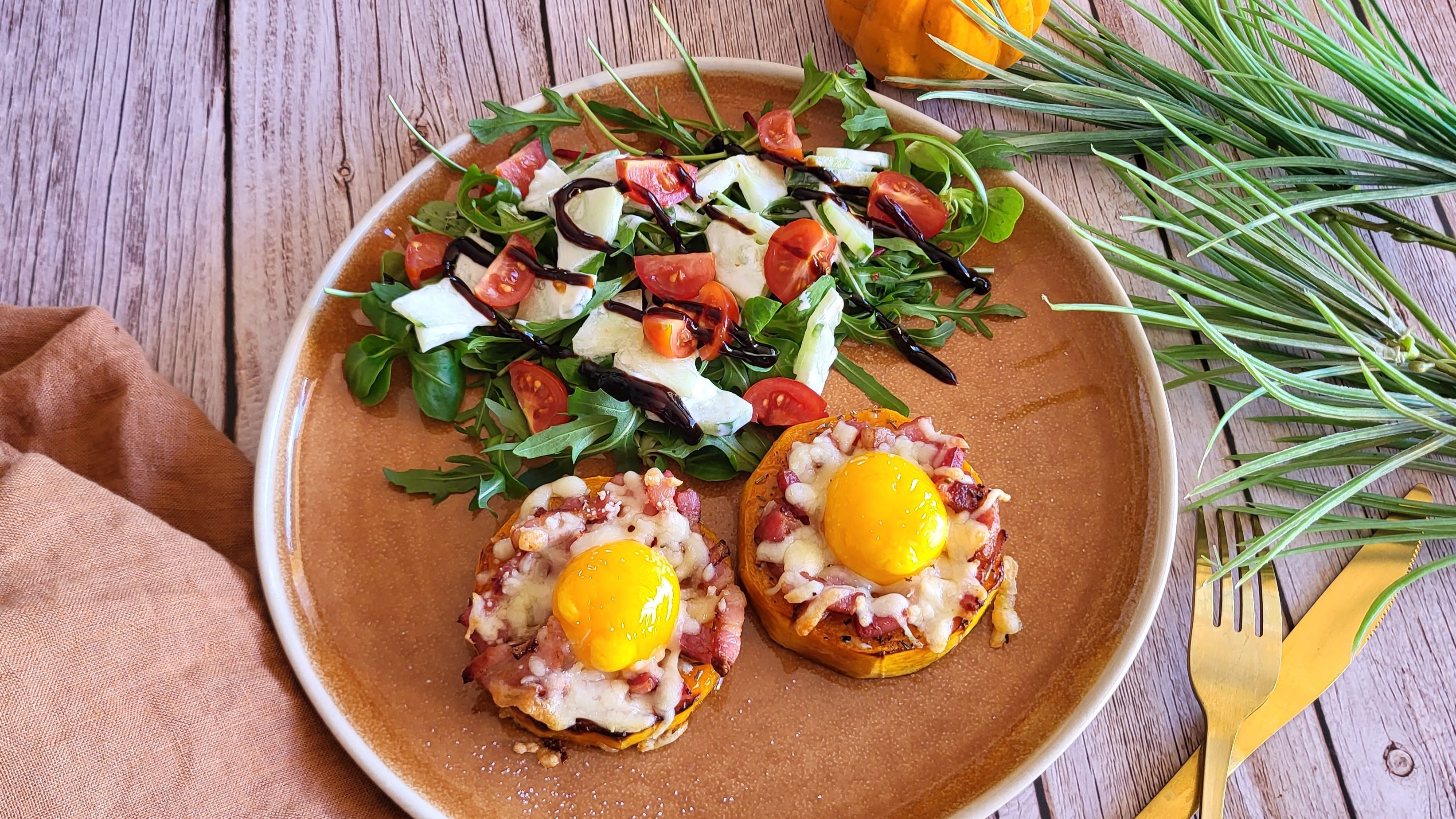 Butternut rôtie façon œuf cocotte