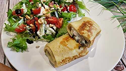 Crêpes jambon, champignons et fromage