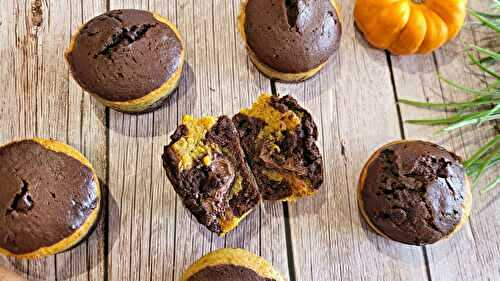 Muffins marbrés butternut chocolat coeur chocolat