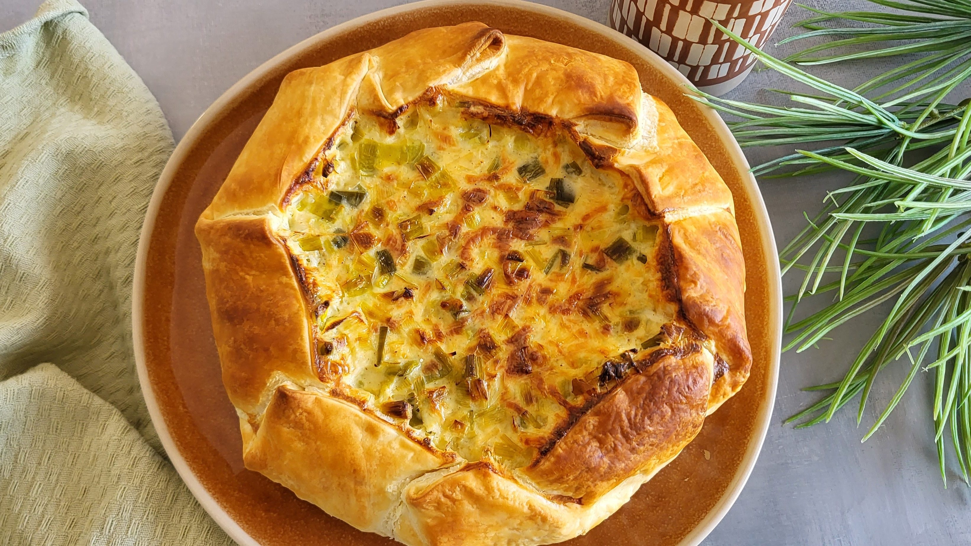 Tarte aux poireaux et au fromage