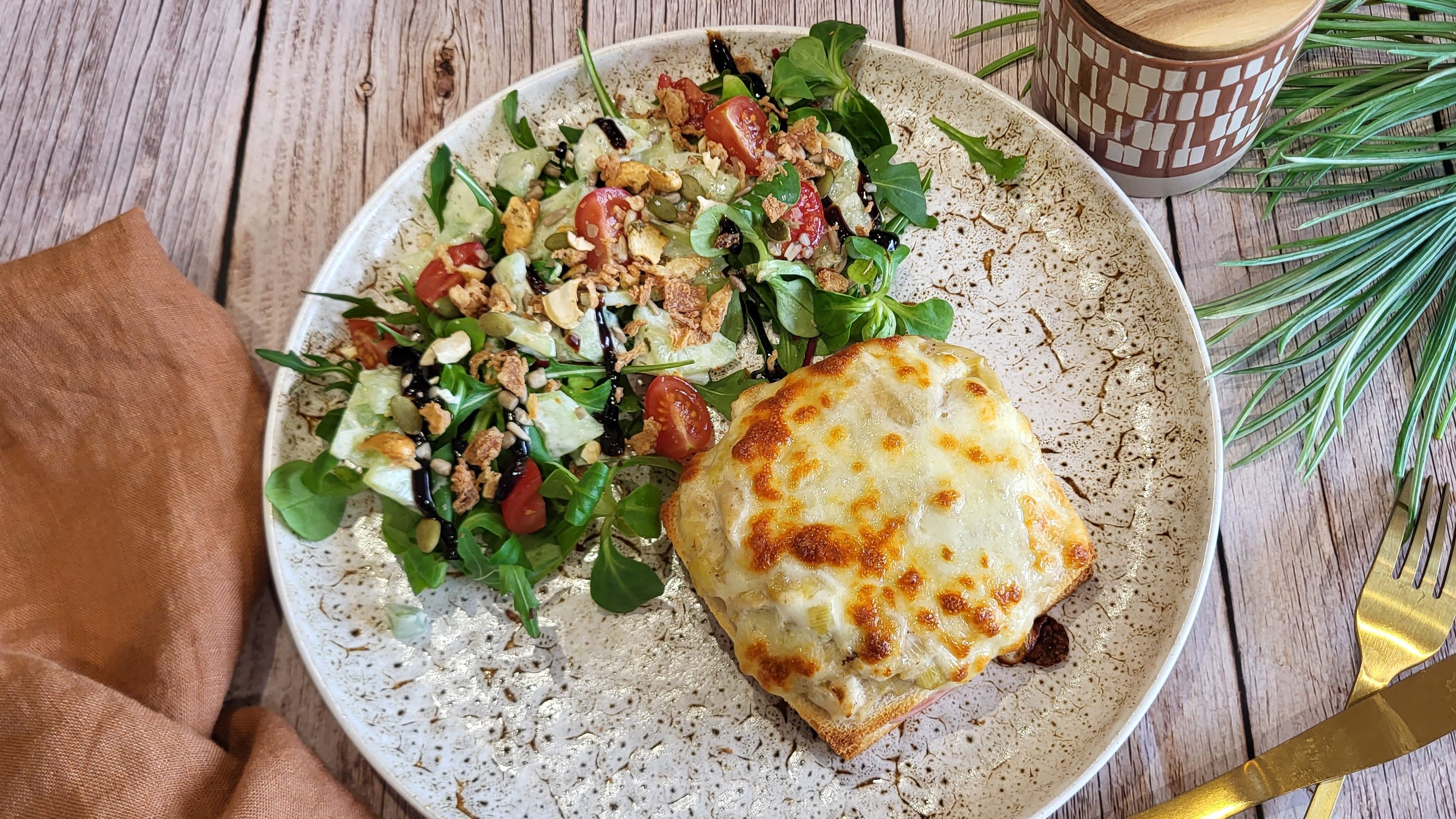 Croque monsieur aux poireaux