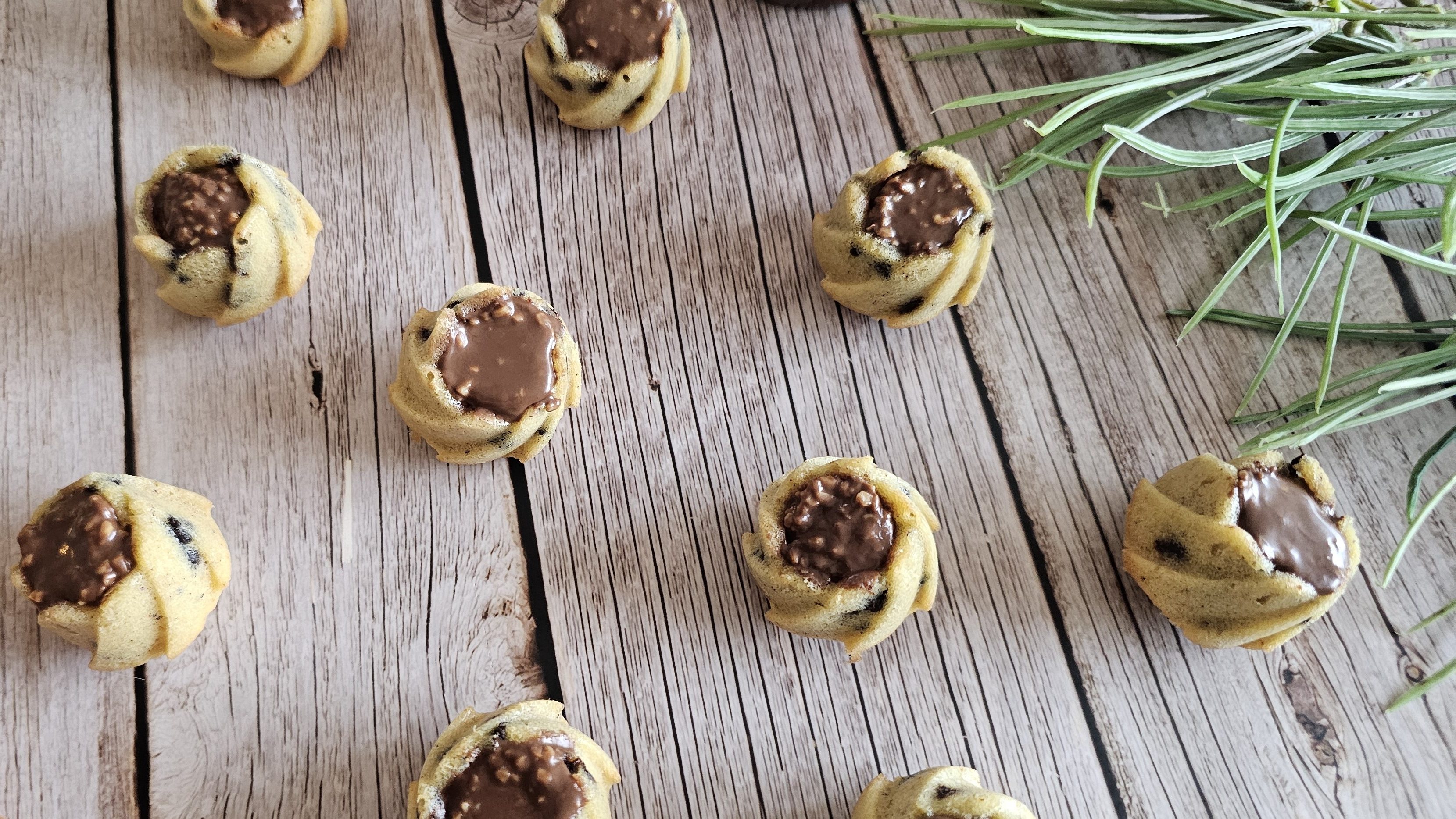 Financiers tigrés choco noisette
