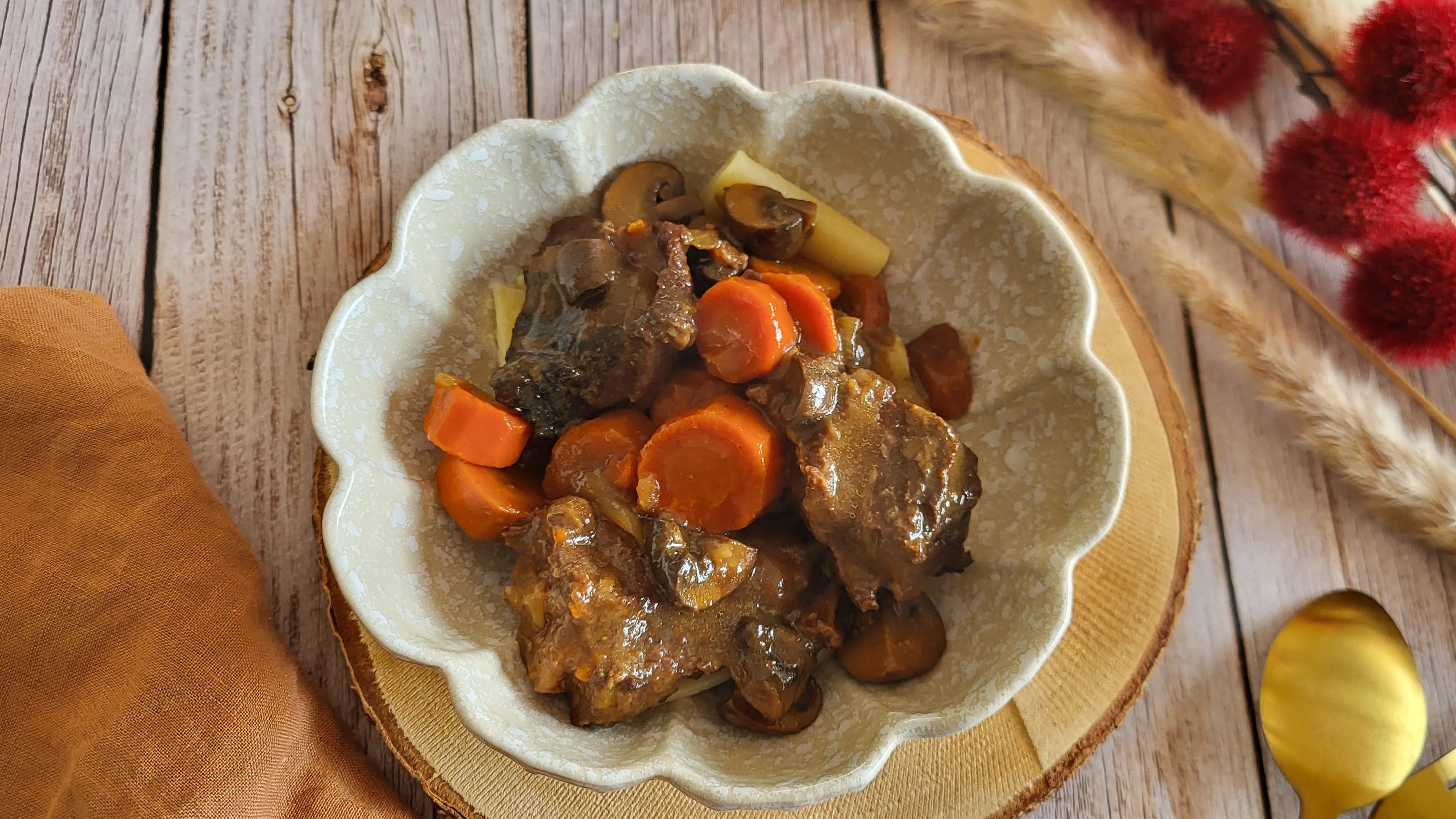 Boeuf fondant miso et carotte