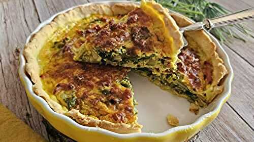 Tarte coco, blettes et lardons