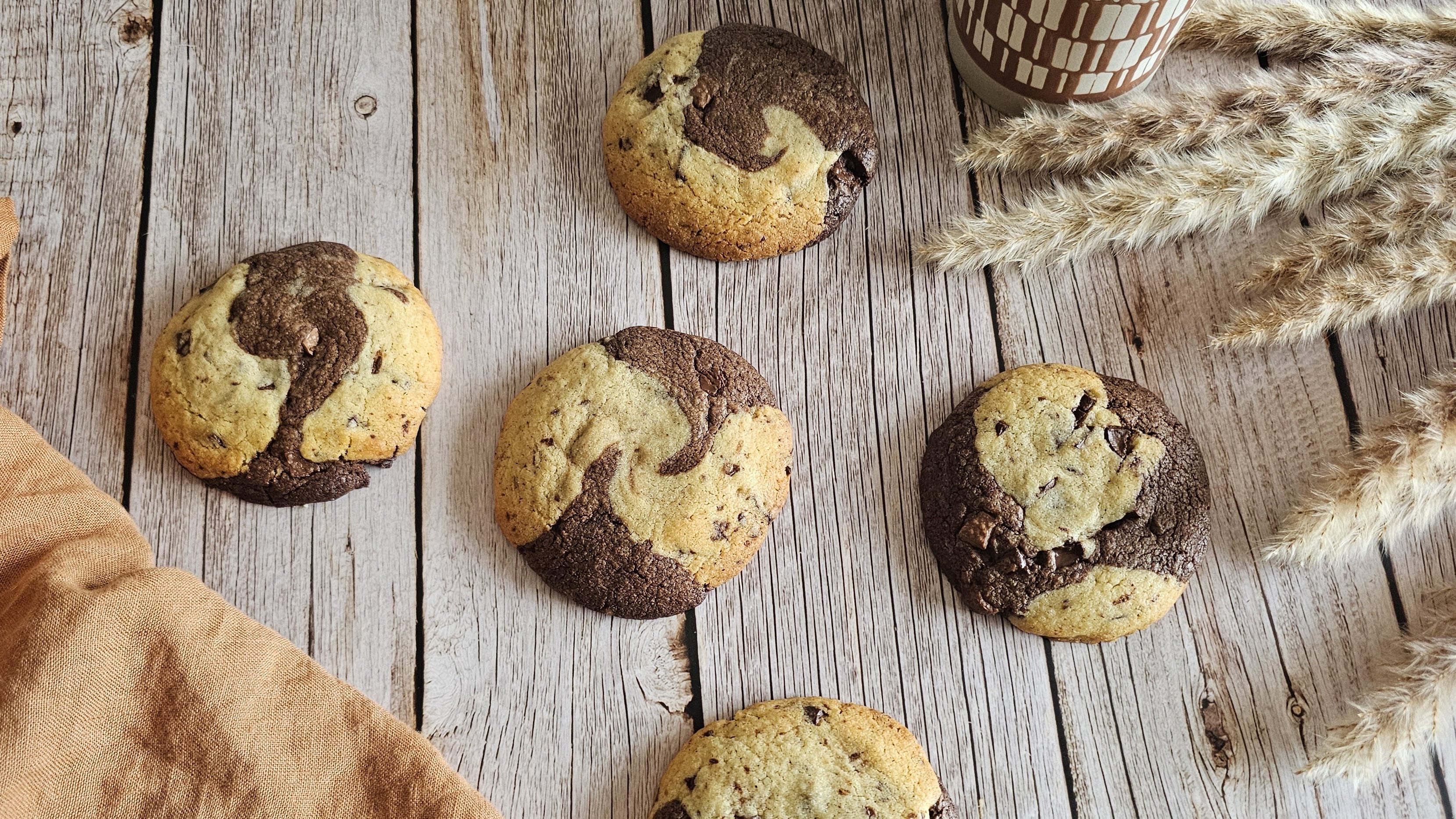 Cookies marbrés aux pépites de chocolat