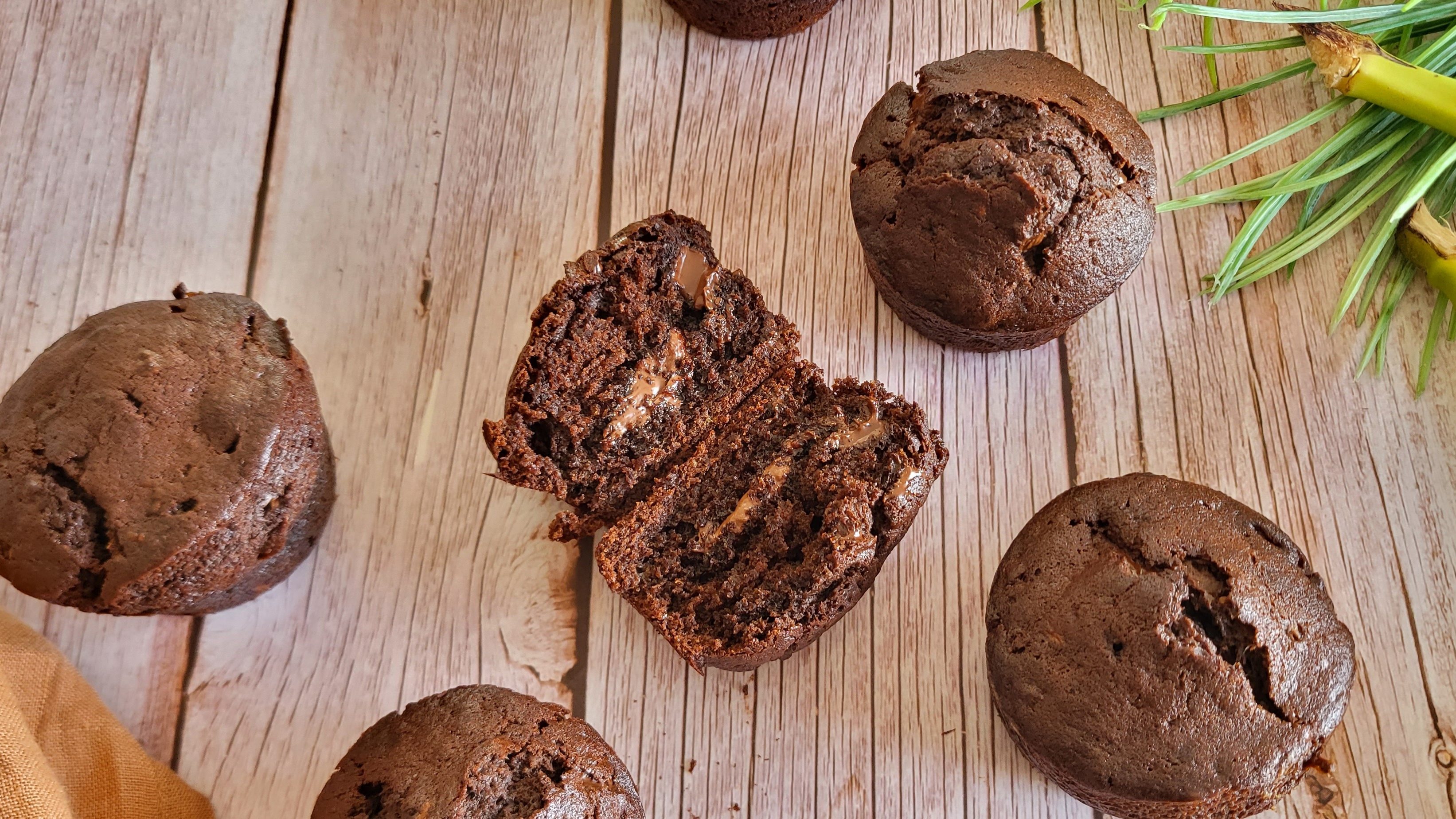 Muffins bananabread chocolat au coeur chocolat