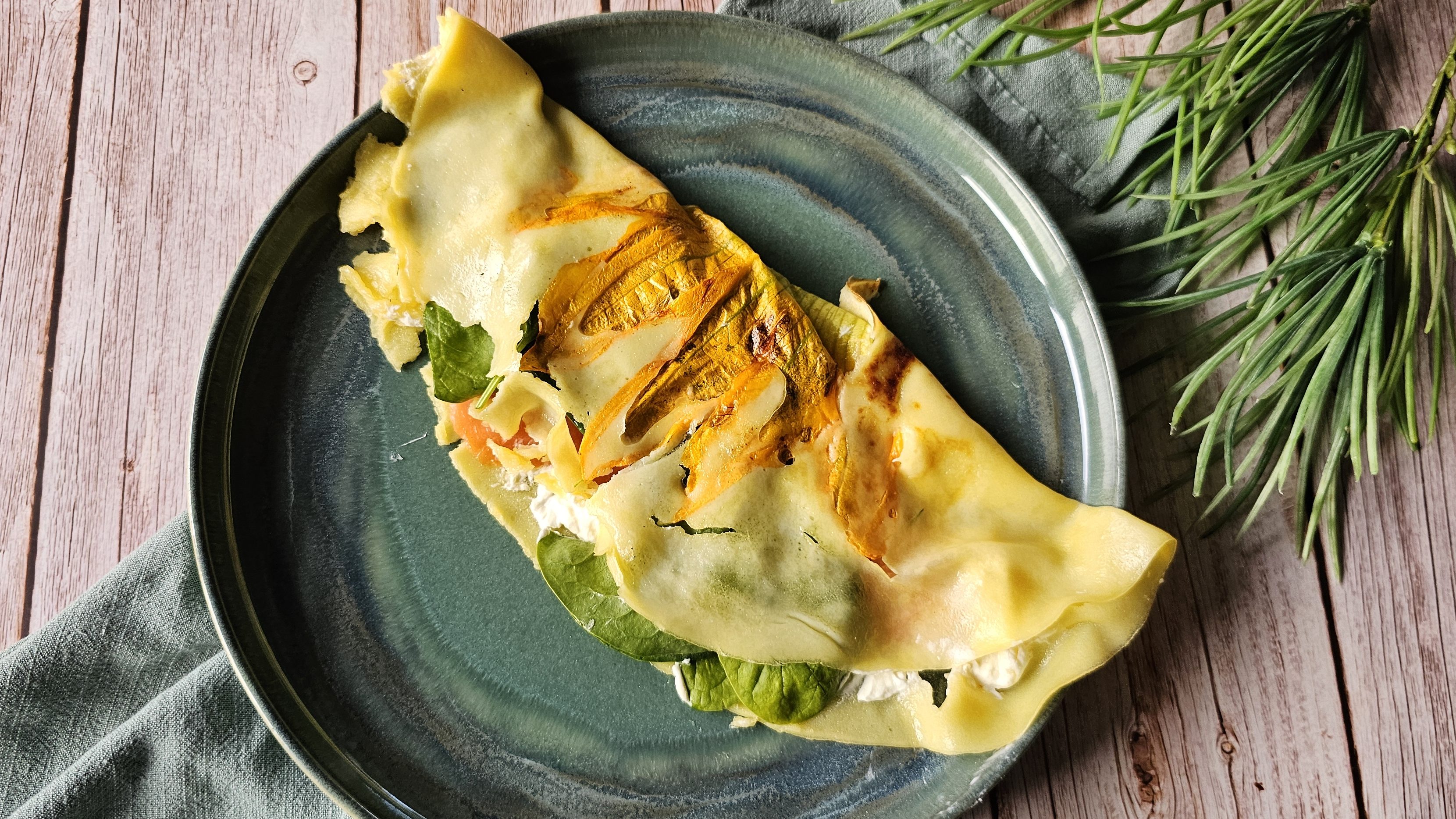 Crêpes aux fleurs de courgette