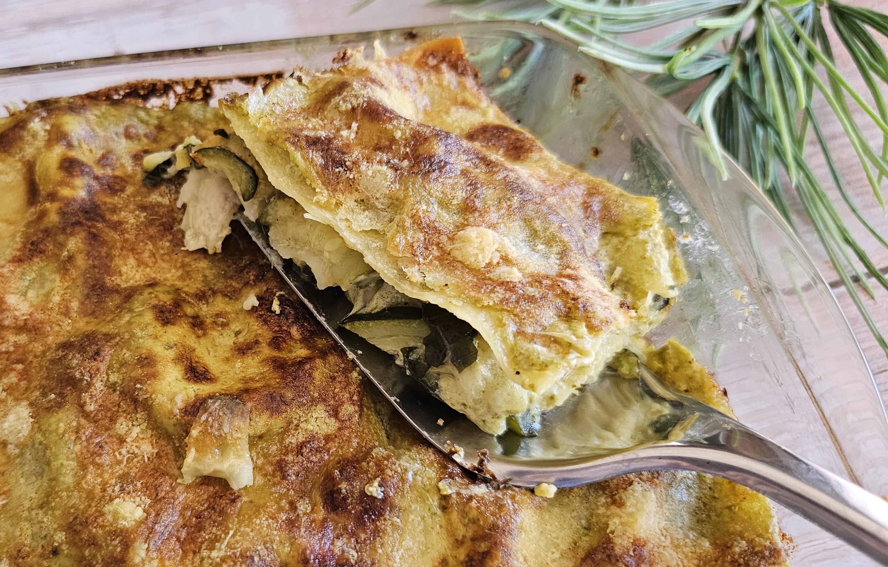 Lasagnes de ravioles aux courgettes