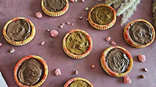 Tartelettes pralines roses et chocolat