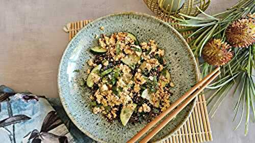 Nouilles soba froide au tofu et concombre