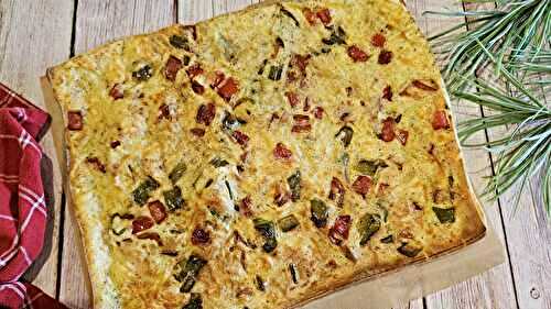 Crêpe géante garni aux poivrons et fromage