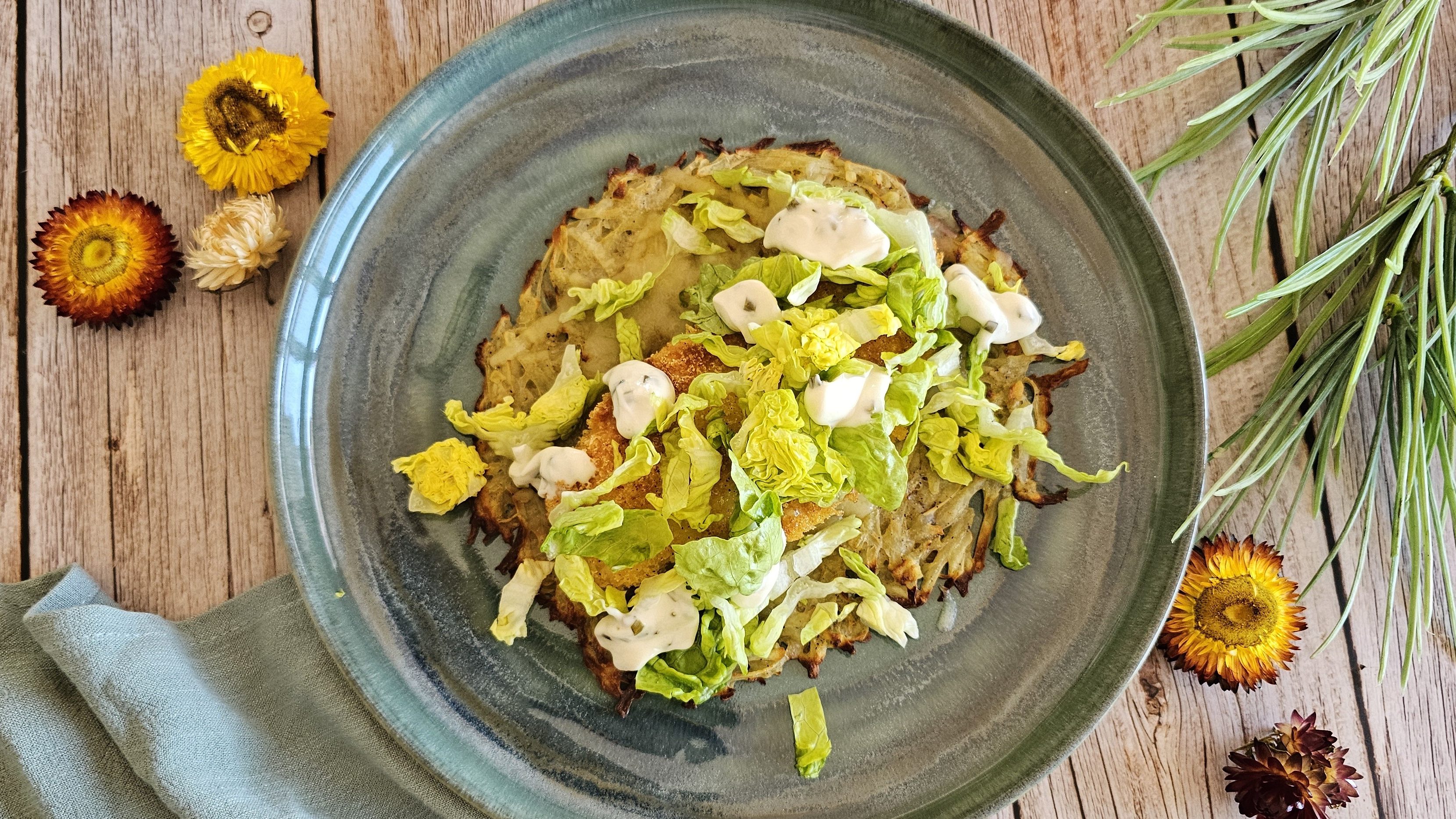 Wrap galette de pommes de terre façon poulet KFC