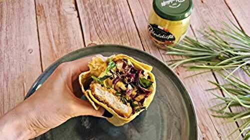 Wrap au poulet croustillant, pomme & sauce curry