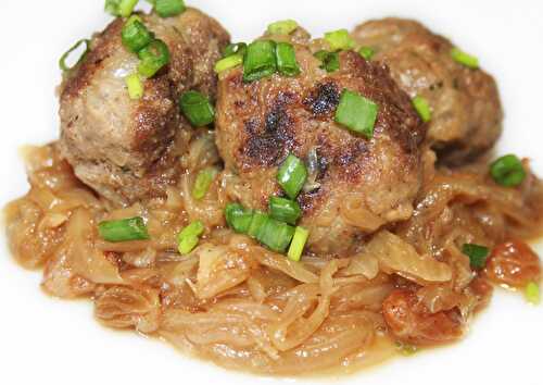 Boulettes de Boeuf à la Fondue d'Oignons