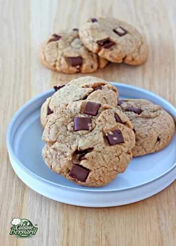 Cookies au beurre noisette, café, noisettes et chocolat