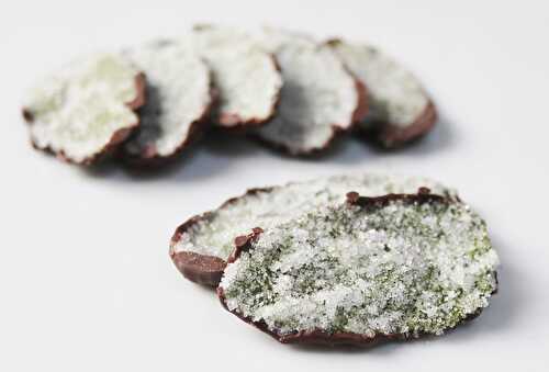 Feuilles de Menthe Cristallisées au Chocolat