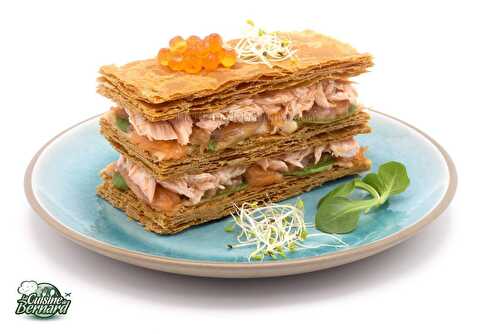 Millefeuille aux deux saumons et au tarama