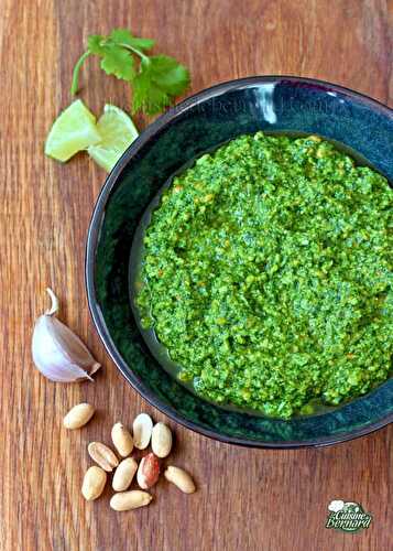 Pesto coriandre cacahuètes épinard et citron vert