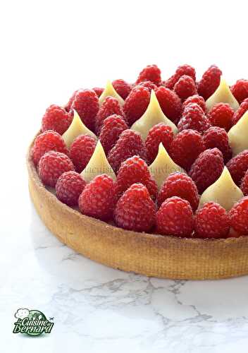 Tarte framboises vanille citron