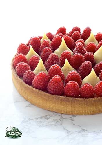 Tarte framboises vanille citron