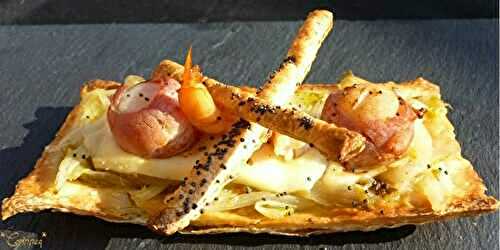 Inspiration "Bruschetta" pour feuilletés à la fondue d'endives, noix de St Jacques et Reblochon - 🥗 La Cuisine de Coco 🍜