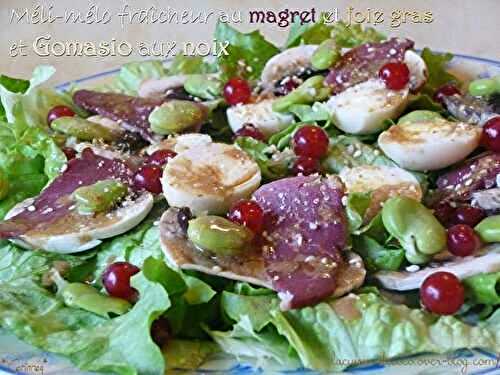Méli-mélo fraîcheur au magret et foie gras de canard et Gomasio aux noix - 🥗 La Cuisine de Coco 🍜