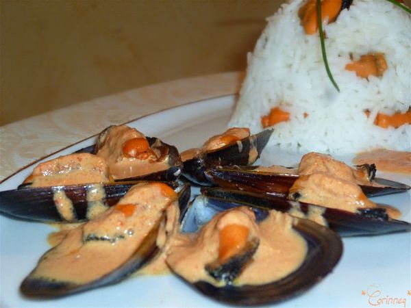 Moules et riz sauce poivron au Muscat - 🥗 La Cuisine de Coco 🍜