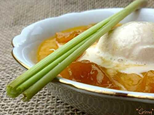 Nage de mangues et crème glacée lait de coco, citronnelle et gingembre - 🥗 La Cuisine de Coco 🍜