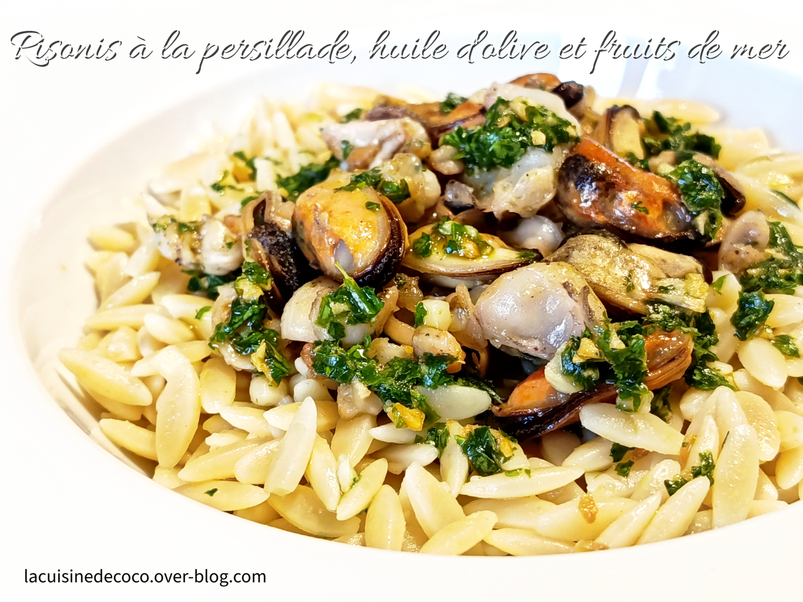 Risonis à la persillade, à l'huile d'olive et aux fruits de mer - 🥗 La Cuisine de Coco 🍜