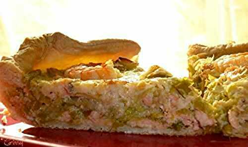 Tarte aux poireaux, saumon et crevettes - 🥗 La Cuisine de Coco 🍜