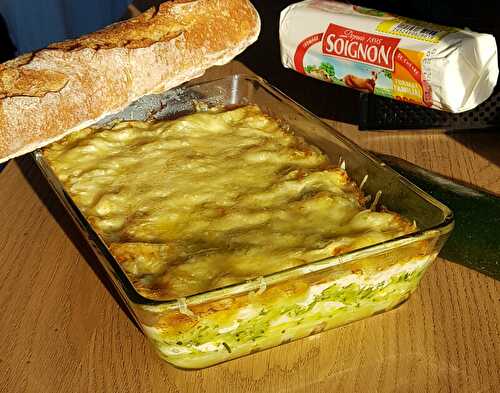 GRATIN DE RAVIOLES DU DAUPHINES AUX COURGETTES ET AU CHEVRE