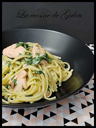 LINGUINES AU SAUMON EPINARDS